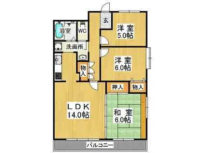 フェアリッチフィールド(3LDK/3階)の間取り写真