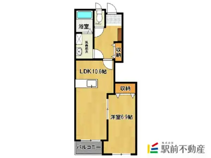 ミルキーウェイ(1LDK/1階)の間取り写真