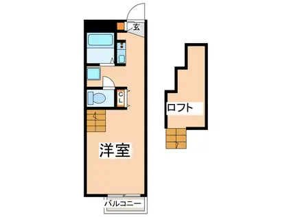 みらいコート花園(ワンルーム/2階)の間取り写真