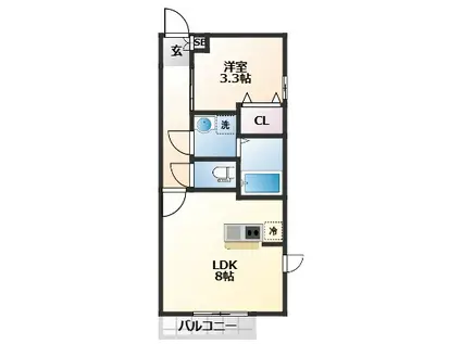 SOL LEVANTE(1LDK/2階)の間取り写真