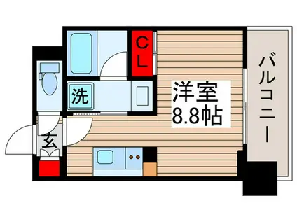 ザ・パークハビオ行徳駅前(ワンルーム/4階)の間取り写真