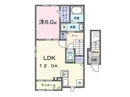 城南さくら(1LDK/2階)の間取り写真