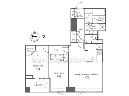 三田ガーデンヒルズ イーストヒル(2LDK/5階)の間取り写真