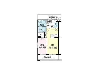 MAISON DE EUPHORIA(1LDK/1階)の間取り写真