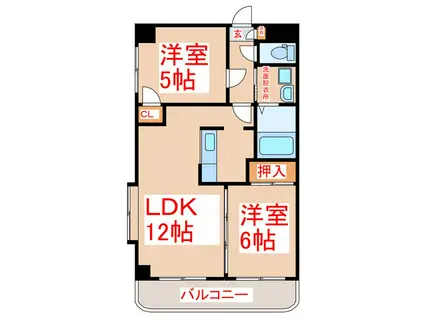 プレジデント勇貴(2LDK/2階)の間取り写真