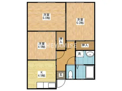 吉田アパート(3DK/1階)の間取り写真