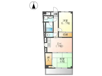 モリヒロスクエア(2DK/3階)の間取り写真