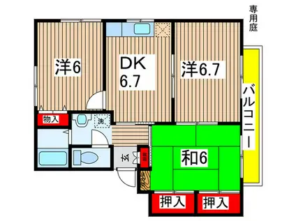 フォーリスト中筋(3DK/2階)の間取り写真