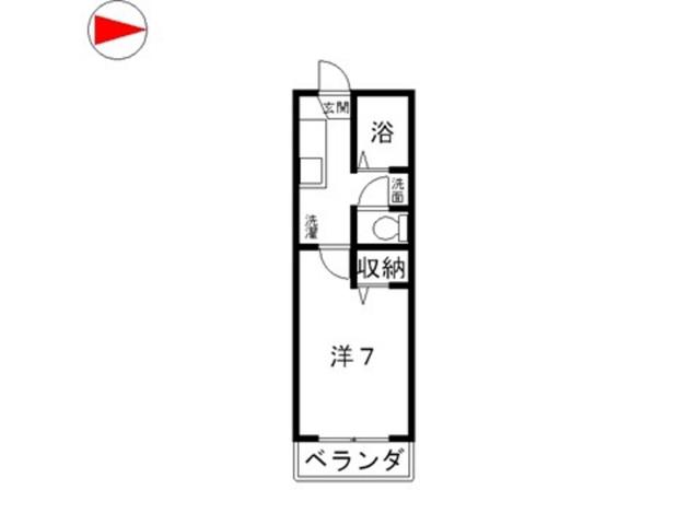 メゾン21A棟(1K/1階)の間取り写真