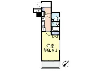 グランヴァン水天宮II(1K/6階)の間取り写真