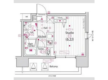 ガーラ・グランディ川口並木(1K/2階)の間取り写真
