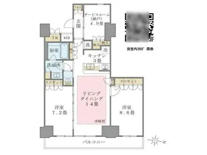 BRILLIA IST 東雲キャナルコート(2SLDK/3階)の間取り写真