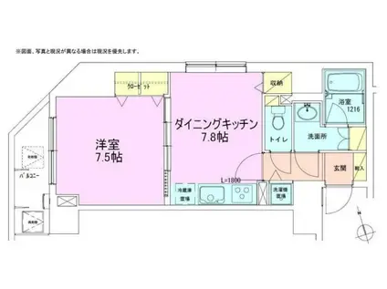 銀座レジデンス参番館(1DK/3階)の間取り写真