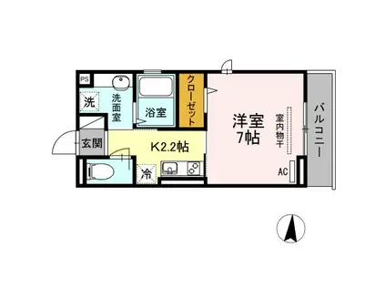 コンフィアンス西落合(1K/2階)の間取り写真