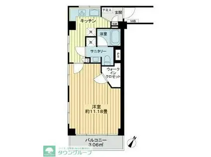 代官山ハイツ(1K/7階)の間取り写真