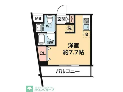 ARCOBALENO KAWASAKI ウエスト(ワンルーム/1階)の間取り写真