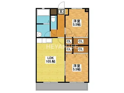 アーブルセゾン(2LDK/3階)の間取り写真