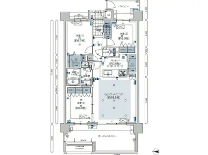 ISLANDCITY THE GARDEN V-II(3LDK/4階)の間取り写真
