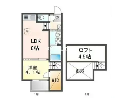 ハーモニーテラス愛知町IV(1LDK/1階)の間取り写真