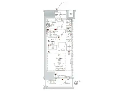 AZEST青砥(1K/11階)の間取り写真