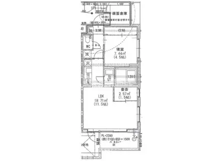 GREEN WAY YAKUMO(1LDK/1階)の間取り写真