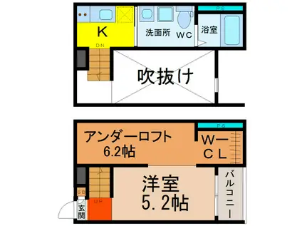 グランソレイユ三番町(1K/1階)の間取り写真