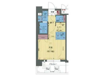 プレサンス名古屋城前ラバンカ(1K/2階)の間取り写真