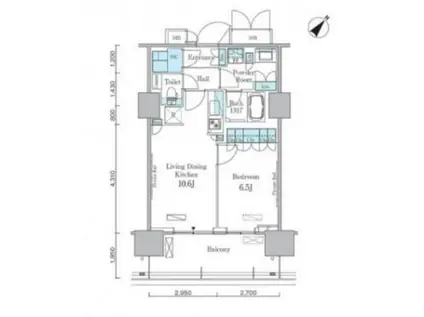 HARUMI FLAG PORT VILLAGE C棟(1LDK/6階)の間取り写真