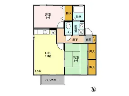 ユリウスAB(2LDK/2階)の間取り写真