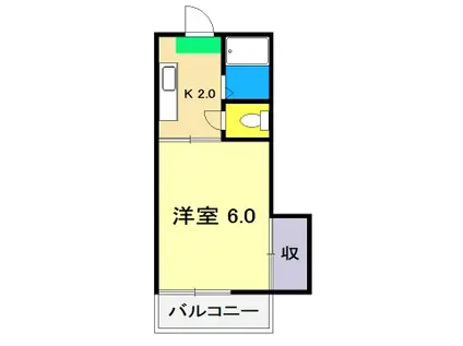 第5つくもコーポ(1K/3階)の間取り写真