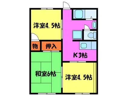 ハイツ岩西(3K/1階)の間取り写真