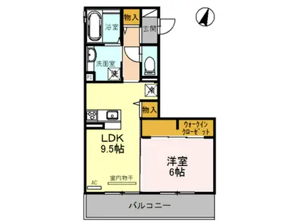 リーフ クレール(1LDK/2階)の間取り写真