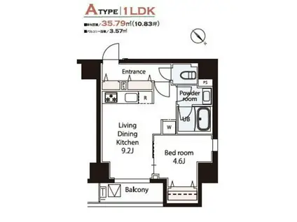 WEAVE BASE -ASUKAYAMA PARK(1LDK/5階)の間取り写真