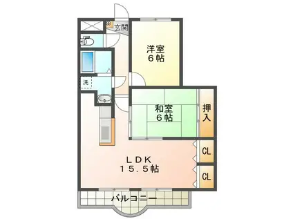 FONTAINE(2LDK/2階)の間取り写真