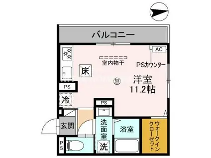 SINCERITE(ワンルーム/1階)の間取り写真