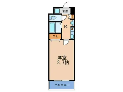 シティヒルズ・ブライト(1K/8階)の間取り写真