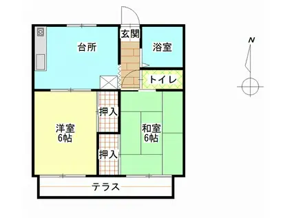 コーポ平島(2DK/2階)の間取り写真