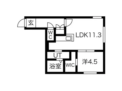 PINE HILLS北15条(1LDK/3階)の間取り写真