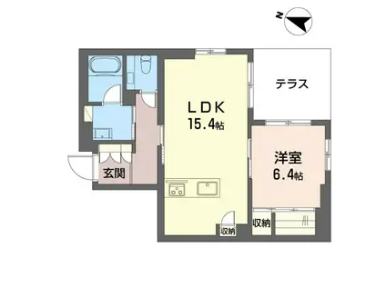 シャーメゾンステージ横濱白楽(1LDK/1階)の間取り写真
