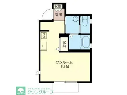 コム湘南VII(ワンルーム/1階)の間取り写真