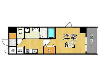 シティライフ夙川(1K/9階)の間取り写真