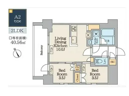 GARDEN XAVIS南蒲田(2LDK/9階)の間取り写真