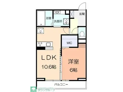 サンパティーク矢部(1LDK/2階)の間取り写真