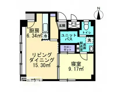 第2新和ビル(1DK/5階)の間取り写真