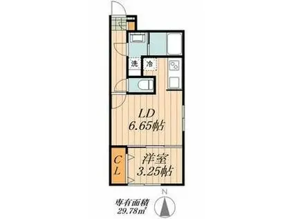 QUADOR GOKISO PREMIERE(1LDK/2階)の間取り写真
