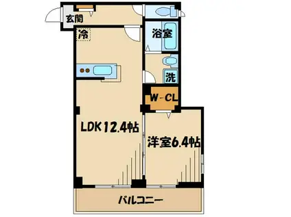 ビューノ芦花(1LDK/4階)の間取り写真
