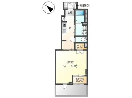 名鉄名古屋本線 小田渕駅 徒歩10分 2階建 築2年(1K/1階)の間取り写真