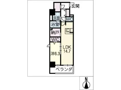 ロイジェント日吉(1SLDK/3階)の間取り写真