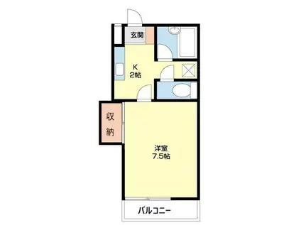 ハニカムIV(1K/1階)の間取り写真