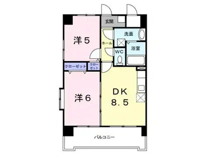 レジデンス20(2LDK/5階)の間取り写真